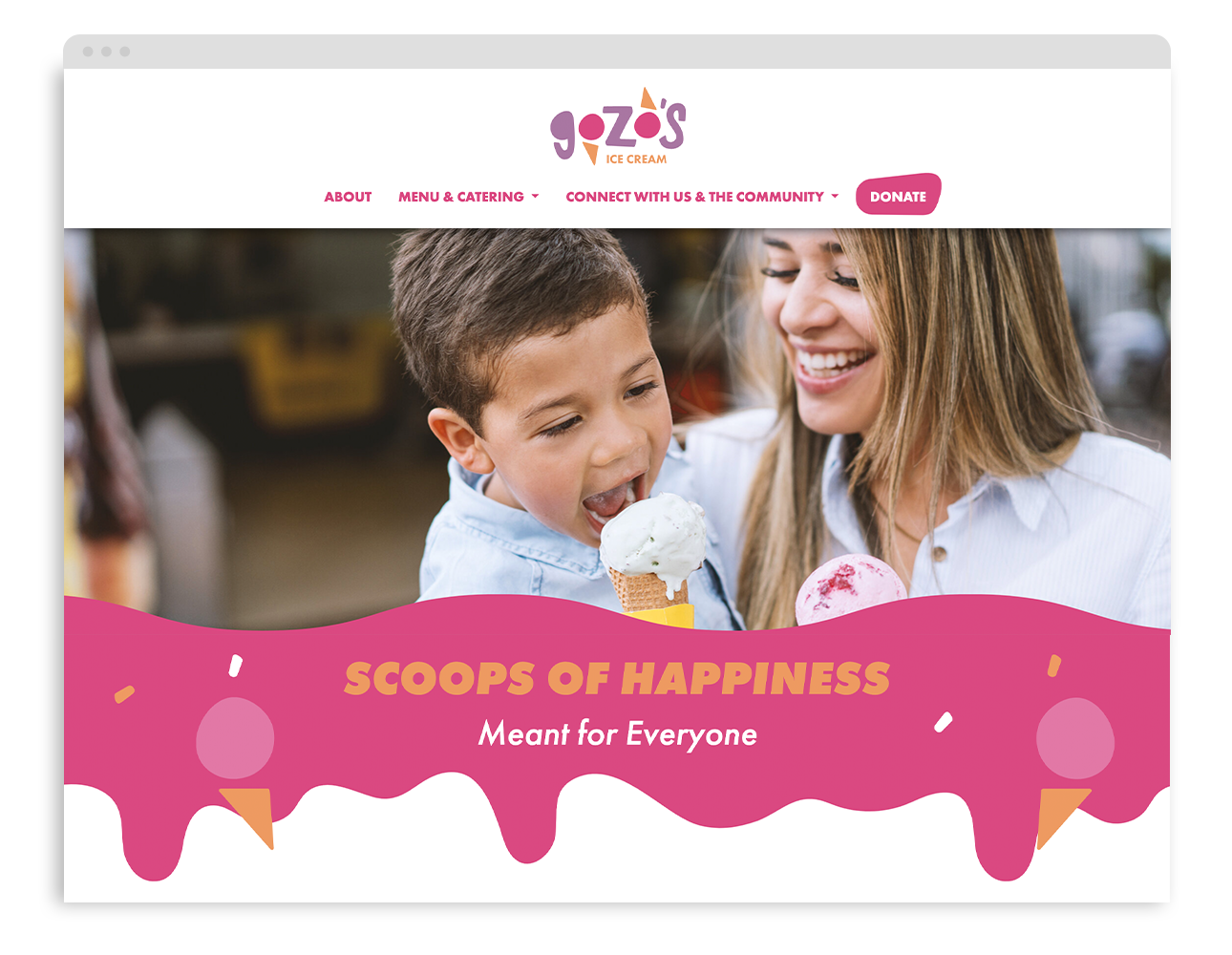 Gozo's Ice Cream Website Home Page
